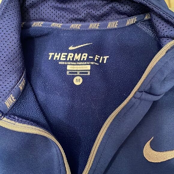 Nike therma-fit sweatshirt medium blue grey embroidered logo upfront - Picture 2 of 9